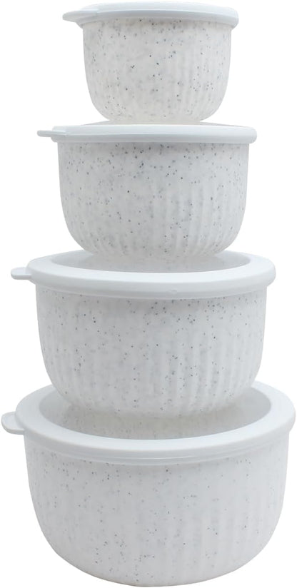 COOK WITH COLOR Prep Bowls with Lids- Wide and Deep Nesting Plastic Small by CookwithColor