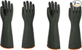 North Tower Heavy-Duty Latex Chemical Resistant Gloves - Reusable Long Rubber Dishwashing Gloves with Forearm Protection for Men - Waterproof, Industrial Safety Gear,18“，2 Pair