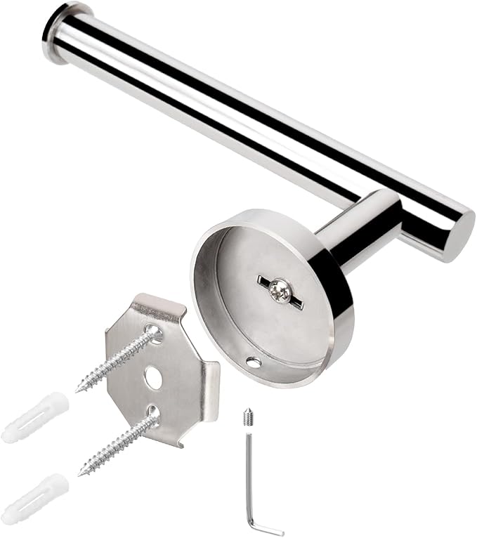 NearMoon Bathroom Toilet Paper Holder, Premium SUS304 Stainless Steel Rustproof Wall Mounted Toilet Roll Holder for Bathroom, Kitchen, Washroom (1 Pack, Chrome Finish)