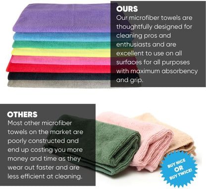 MW Pro Microfiber Cleaning Cloth | White | Size 16" x 16" | All Purpose - Image 7