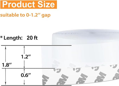 20 Ft Door Weather Stripping Door Seal Strip Tape, Silicone Door Draft Stopper - Image 2