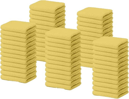 Cotton Terry Towel Rags Yellow 14x17|Pack of 60|Super Absorbent|Quick Dry by TOALLA