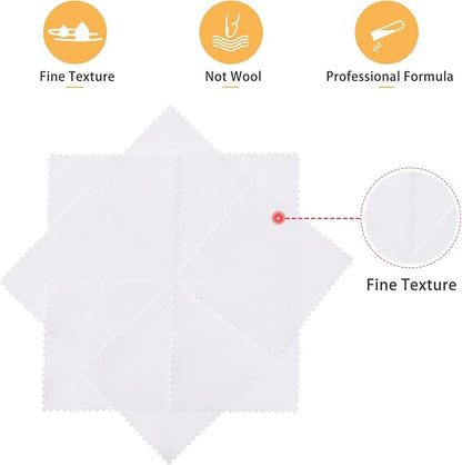 CATIFLIN 100pcs Jewelry Cleaning Cloth, Small Jewelry Polishing Cloth - Image 2