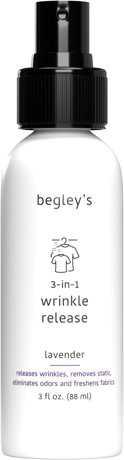 Begley's 3-in-1 Wrinkle Remover, Quick Fix Wrinkle Release, Static Cling Remover by Begleys