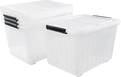 4-Pack 42 L Clear Plastic Storage Container Bin - Image 2