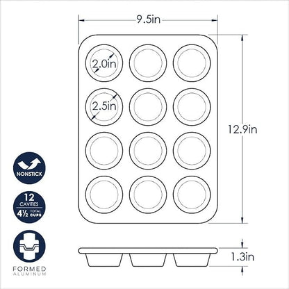 Nordic Ware Brilliant™ Colorful Bakeware 12 Cavity Muffin Pan, Nonstick made - Image 4