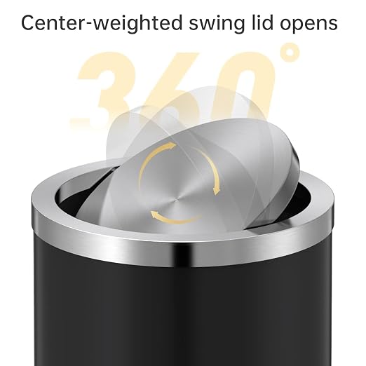 Mbillion Small Trash Can with Swing Lid 4 Gallons/15 Liter, Mini Trash Can with - Image 3
