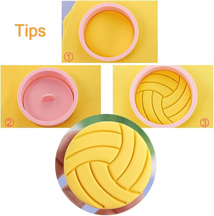 Ball Shape Cookie Cutters Set, 8-PCS 3D Football, Basketball, Volleyball - Image 3