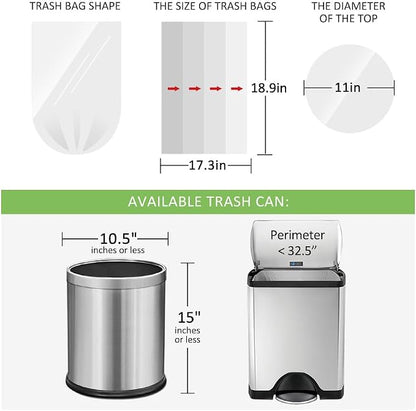 3 Gallon 120 Counts Small Trash Bags Garbage Bags by RayPard, 10-12 Liter Waste - Image 2
