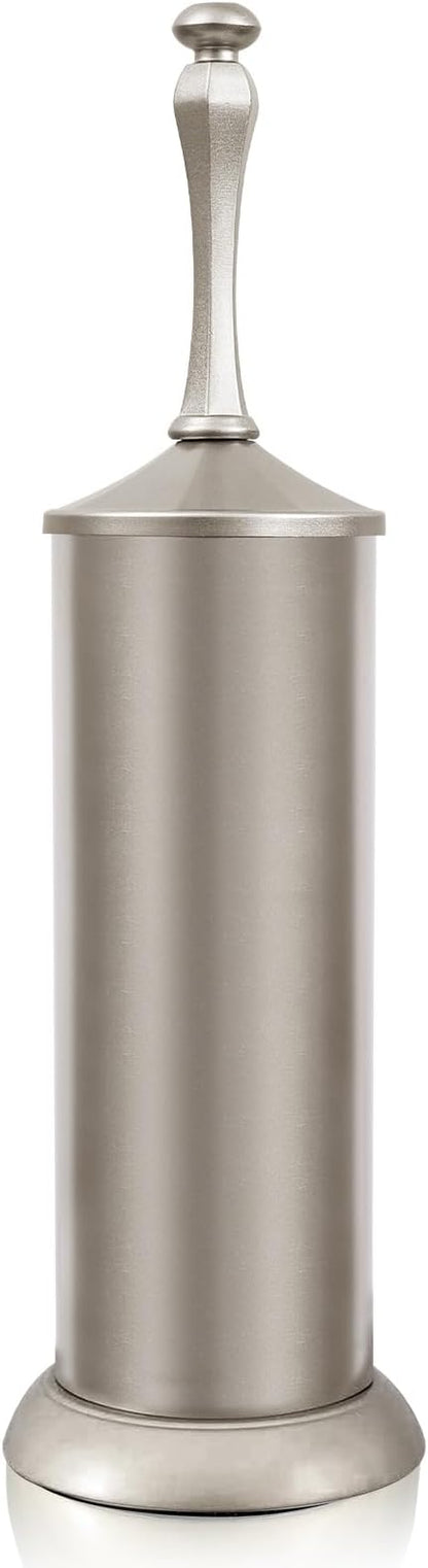 Stain Nickel Toilet Brush and Holder，Extra Long Handled Toilet Brush by UNCONSIL