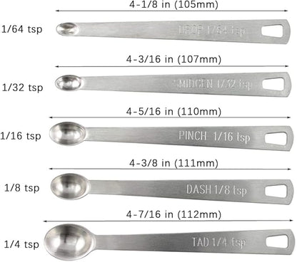 4Pack Mini Measuring Spoons Set, Heavy Duty Stainless Steel Teaspoon - Image 2