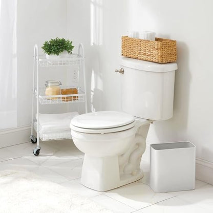 mDesign Small Metal 2.4 Gallon Trash Can Wastebasket Garbage Bin - Image 2