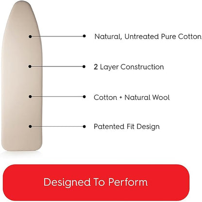 TIVIT Ironing Board Cover 16 x 55 Standard Chemical Free Eco-Friendly Padded - Image 3