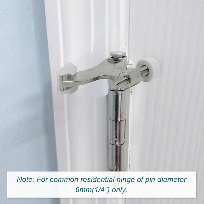 8 Pack Hinge Pin Brushed Nickel Door Stopper, Adjustable Heavy Duty Hinge Pin - Image 2