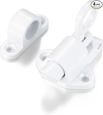4 Packs Self-Closing Latches，White Spring Door Lock，Resilient Bolt Latch by INIRET