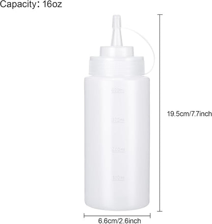 Condiment Squeeze Bottles Ketchup Dispenser, 6 Pack 16oz Squeeze Bottles - Image 2