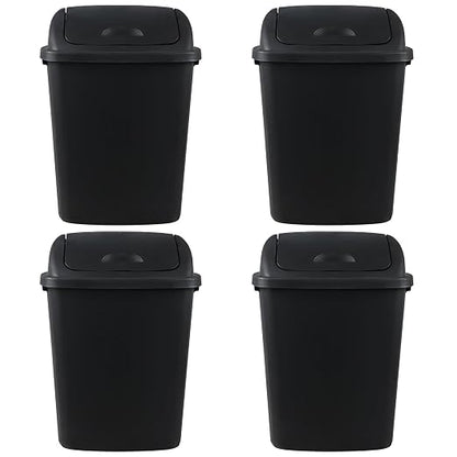 4 Pack 40 Liter Swing Lid Kitchen Garbage Can, Plastic Trash Can by EudokkyNA