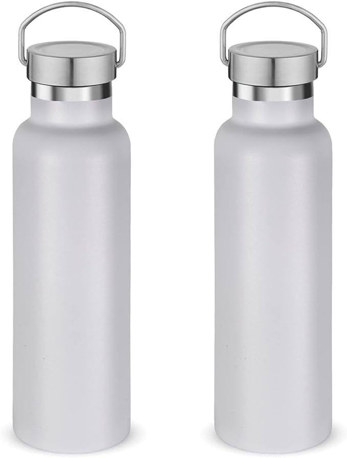 Neihepal 20 oz Insulated Water Bottles Bulk 2 Pack, Stainless Steel Double Wall by Neihepal
