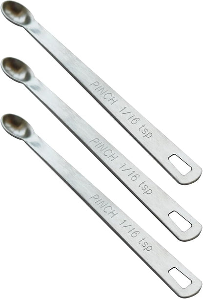 3PCS 1/16 Teaspoon Single Tiny Measuring Spoon, Small Individual Stainless by BERYLER