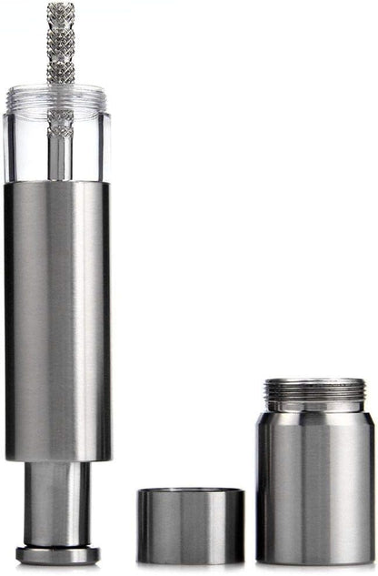 Salt and Pepper Grinder Set of 2, Stainless Steel Push Button Grinder Modern - Image 5