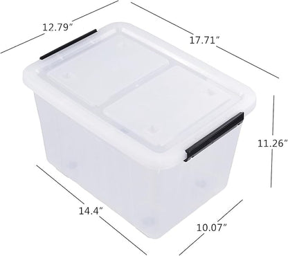 4 Packs 30 L Stackable Plastic Storage Bins - Image 2