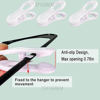 White Hanger Clips 50 Pack, Clothes Pins Finger Clip - Image 4