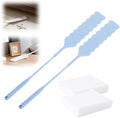 Retractable Gap Dust Cleaner, Bendable Microfiber Duster for Household Flat Duster for Under Appliances, Retractable Gap Dust Cleaning Artifact Extendable Dusters with Nonwoven Fabric (2, Blue)