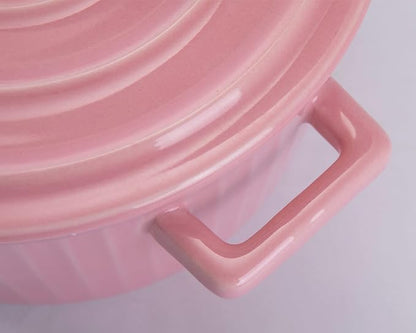 WHJY Pink Ceramic Casserole Dish - Image 3
