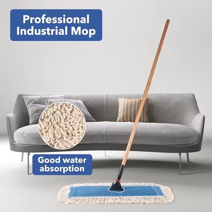 MATTHEW CLEANING 24'' Industrial Strength Cotton Dust Mop Refill Washable - Image 6