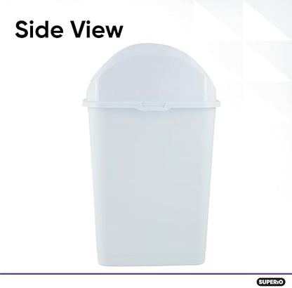 Superio Medium Trash Can with Lid 4.5 Gallon Plastic Swing Top Garbage Can Slim - Image 6