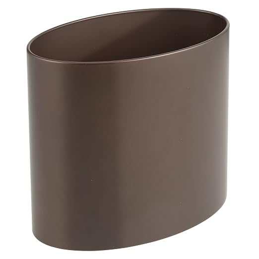 mDesign Stainless Steel Metal Oval Trash Can, 7.9 Liter/2.09 Gallon Wastebasket by mDesign