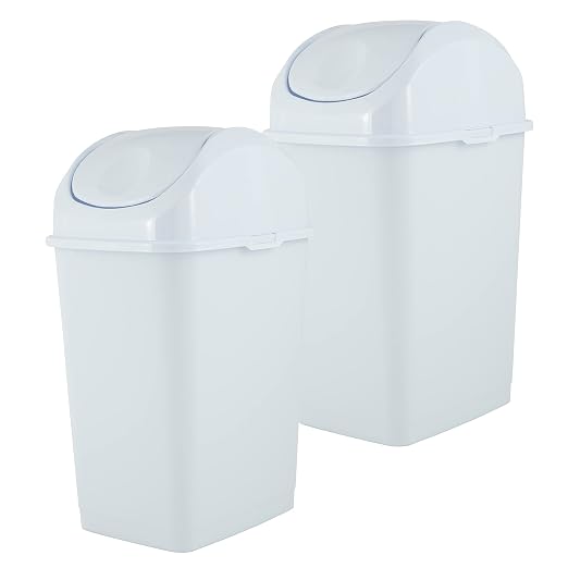 Superio Medium Trash Can with Lid 4.5 Gallon Plastic Swing Top Garbage Can Slim - Image 9