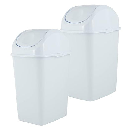 Superio Medium Trash Can with Lid 4.5 Gallon Plastic Swing Top Garbage Can Slim - Image 9