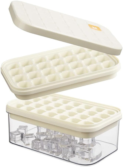 Brigii Ice Cube Tray with Lid&Bin, Ice Cube Mold with 56 Cubes, Stackable Ice by Brigii