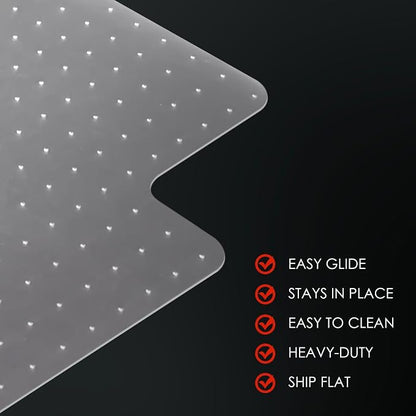 Kuyal Office Chair Mat for Carpet, 45x53 Clear Heavy Duty Computer Chair Mat - Image 5