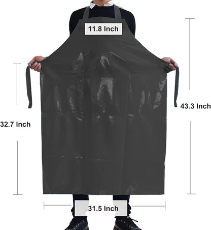 ELEBOX Waterproof Oil Proof Bib Apron Utility Apron Chemical Resistant Apron - Image 2