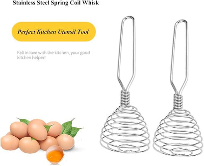 Stainless Steel Spring Coil Whisk 1 Pack, Wire Whip Egg Beater, Kitchen - Image 3