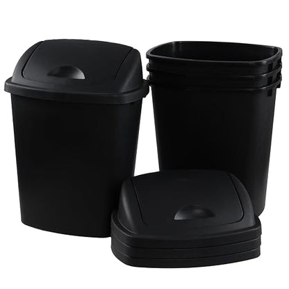 Bringer 6 Gallon Swing Top Trash Can, Plastic Garbage Can by Bringer