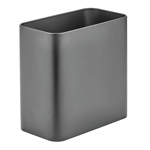 mDesign Small Metal 2.4 Gallon/9 Liter Trash Can Wastebasket Garbage Bin by mDesign