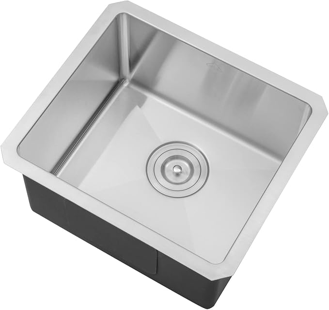 17 in. x 15 in. x 9 in. 16-Gauge Stainless Steel Undermount Single Bowl Bar Prep Kitchen Sink with Silicon Dishrack and Strainer