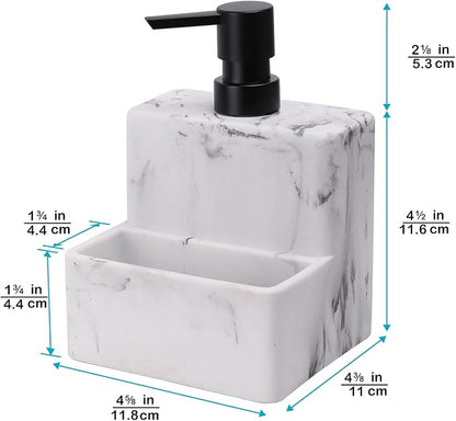 zccz Soap Dispenser with Sponge Holder, Marble Look Liquid Hand and Dish Soap - Image 6