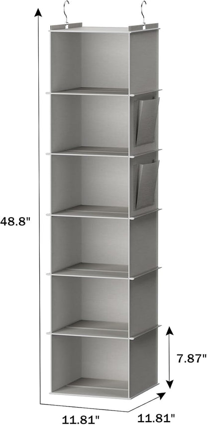 YOUDENOVA Hanging Closet Organizer and Storage, 6-Shelf Closet Hanging Storage - Image 3