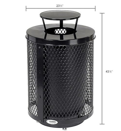 Global Industrial Outdoor Diamond Steel Trash Can - Image 9