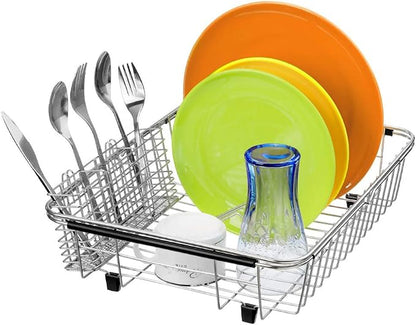 SANNO Expandable Dish Drying Rack Over Sink Dish Rack Shelf in Sink or On - Image 4