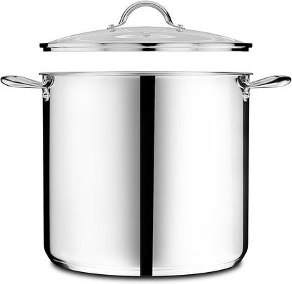 Stainless Steel Stockpot with Tempered Glass Lid 19 Quart, Durable 18/0 - Image 10