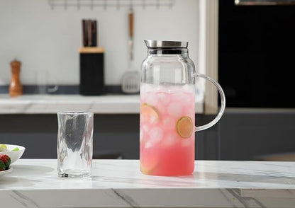 68 Ounces Glass Pitcher with Lid, Hot/Cold Water jug - Image 8