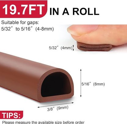 【New Upgrade】 Silicone Door Weather Stripping Door Seal Strip, 19.7 Feet - Image 3