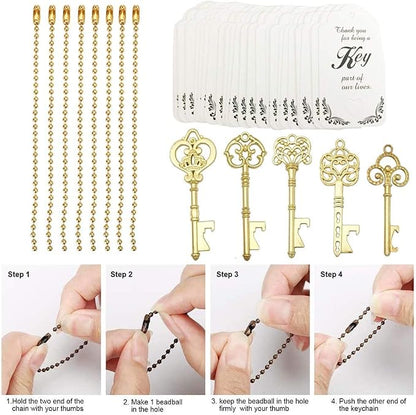 WODEGIFT 50 PCS Key Bottle Openers, Bridal Shower Favors, Rustic Wedding Favors - Image 2