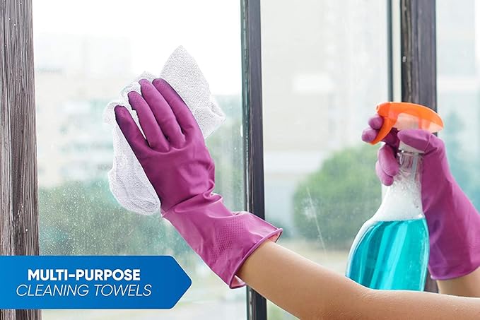 100% Cotton Terry Towels Cleaning Cloths Pack of 100 White Cotton Terry Cloth - Image 3