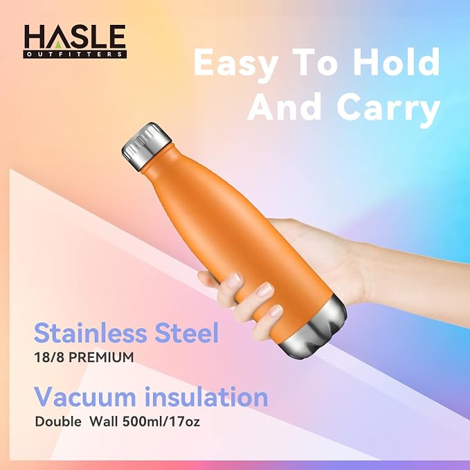 HASLE OUTFITTERS 17oz Stainless Steel Water Bottles, Vacuum Insulated Water - Image 3